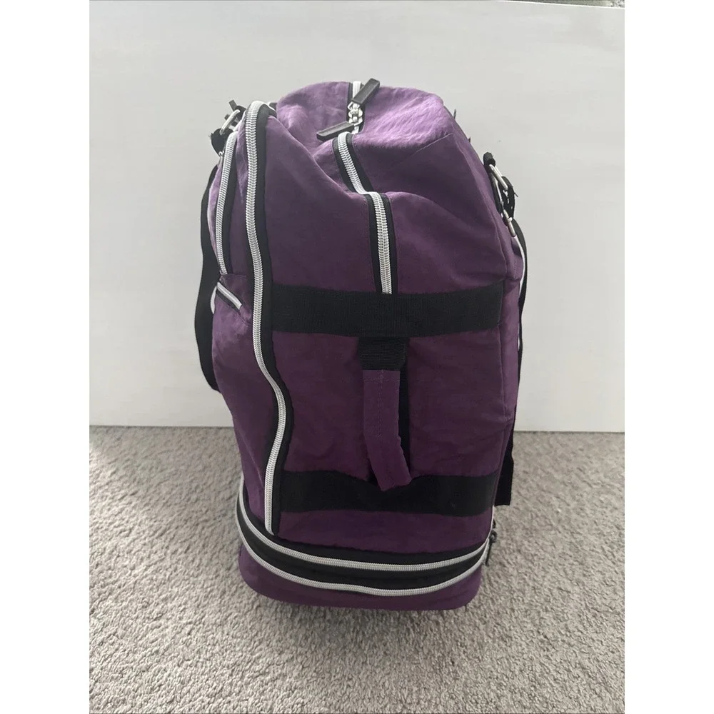 Biaggi Zipsak Folding  Expandable Luggage Carry-On Roll Spinner Purple Nylon